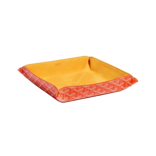 GOYARD Fourre Tout Холст с Замшей Телячья Кожа Мешок для Хранения Унисекс Оранжевый