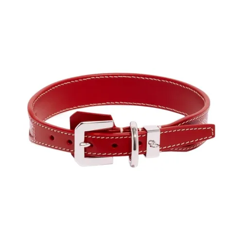 GOYARD Goyardine Холст с Clamecy Коровья кожа Ожерелье-чокер с зубами собаки Аксессуар Унисекс Красный