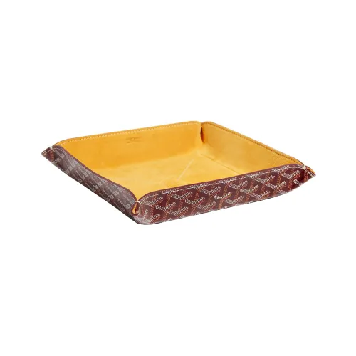 GOYARD Fourre Tout Холст с Замшей Телячья Кожа Мешок для Хранения Унисекс Бордовый