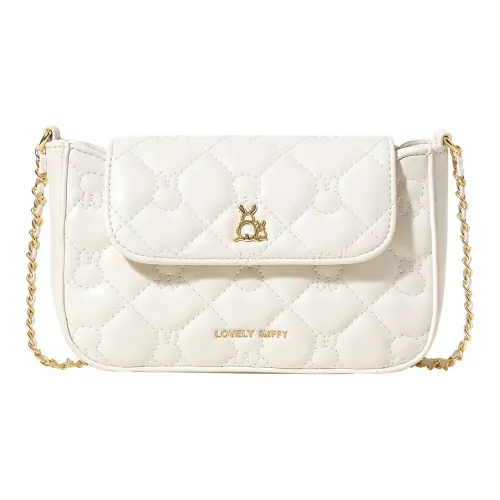 MIFFY PU (полиуретан) Цепочка Сумка Маленькая Квадратная Сумка Сумка через плечо Женская Экрю Черная