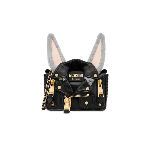 MOSCHINO HARE Коллаборация кожа сумка через плечо маленькая женская черный