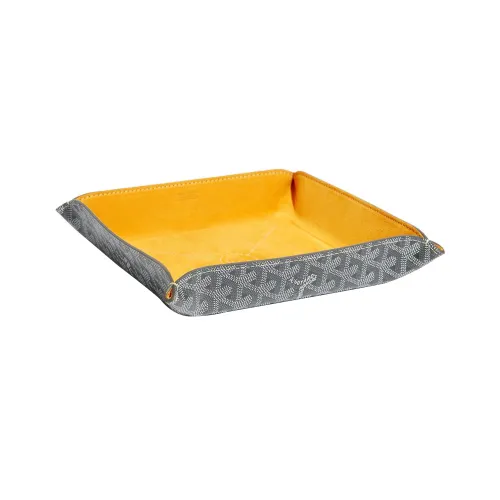 GOYARD Fourre Tout Холст с Замшей Телячья Кожа Путешественный Мешок для Хранения Унисекс Серый