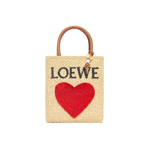 LOEWE Рафия Волокно Тоут Сумка Сумка для покупок Сумка стандартная женская естественный красный