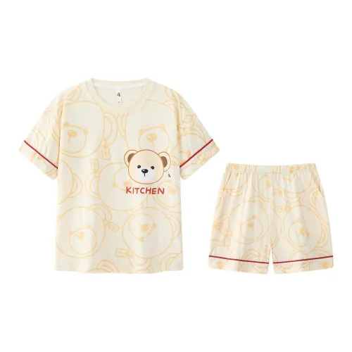 Gongdie Абрикос Детская одежда Женские Пижамные комплекты