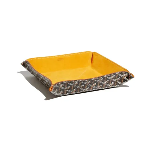 GOYARD Fourre Tout Холст с Замшей Телячья Кожа Путешественный Мешок для Хранения Унисекс Черный Коричневый