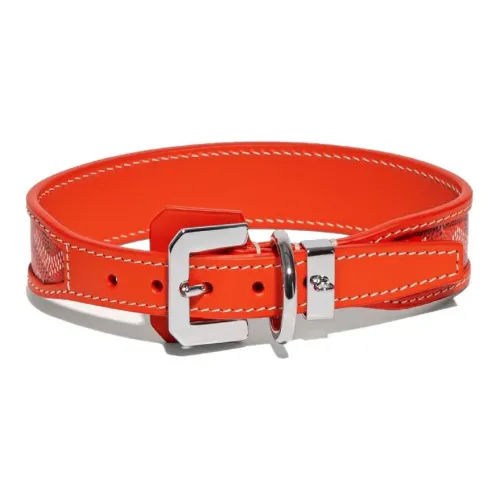 GOYARD Goyardine Холст с Clamecy Коровья кожа Ожерелье-чокер с зубами собаки Аксессуар для сумки Унисекс Апельсин