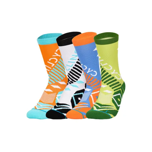 Wild Child Club 4 шт Черно-белая панда/Оранжевый, синий/Оранжевый/Зеленый/Желтый, зеленый Унисекс Баскетбольные носки