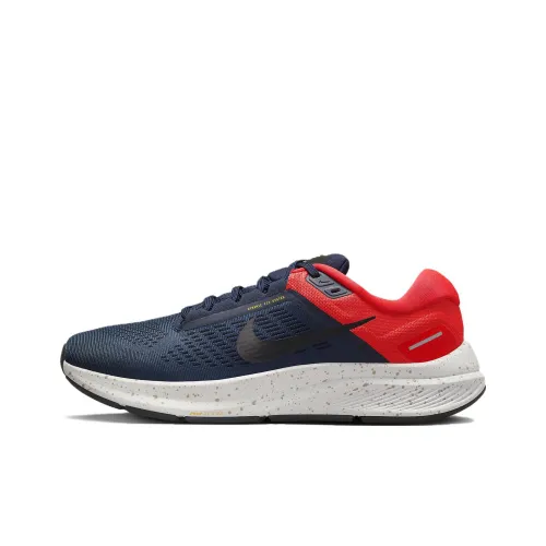 Nike Zoom Structure 24 Амортизаторы Противоскользящие Устойчивые к истиранию Низкий Топ Беговые кроссовки Мужские Синий Красный
