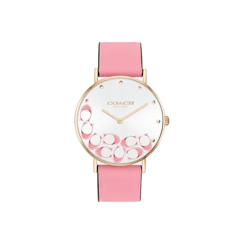 COACH Perry Collection Женские часы Кварцевый механизм Естественная кожа Ремешок 36 мм Серебристый циферблат