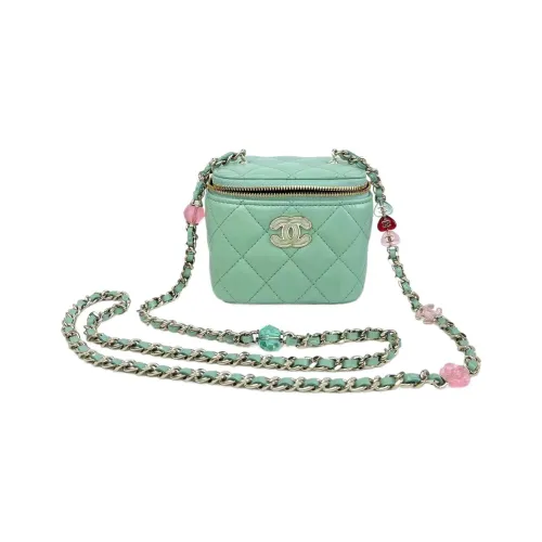 CHANEL 23P SS Овчина Сумка для коробок Сумка через плечо Маленькая Женская Зеленая