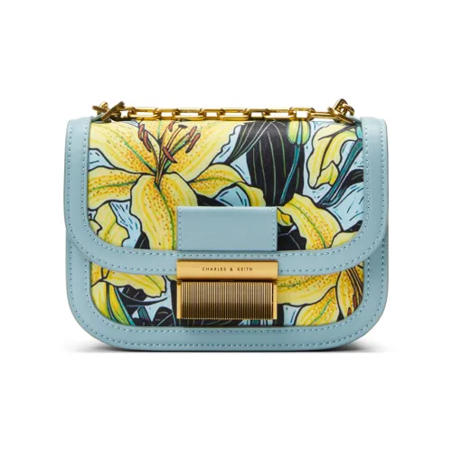 CHARLES KEITH PU кожа Charlot Сумка тофу Сумка на плечо Маленькая Женская Синяя Зеленая