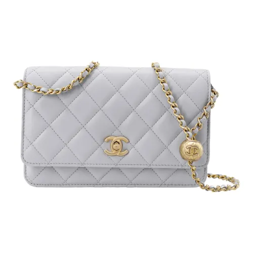 CHANEL WOC Smooth Lambskin Crossbody Bag Small Women's Light Gray CHANEL WOC Гладкая сумка через плечо из овечьей кожи маленькая женская светло-серый