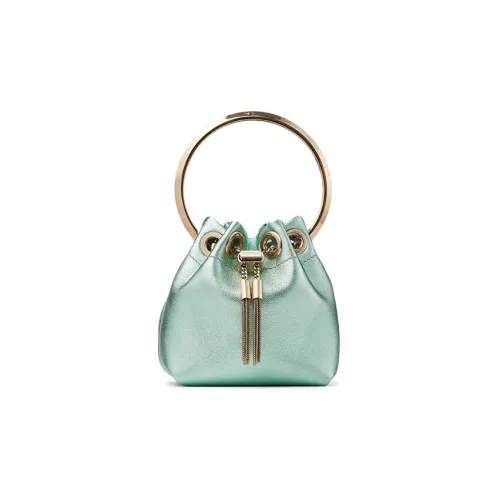 Jimmy Choo Кожа Ведрообразная Сумка Сумка через плечо Сумка через плечо Мини Женская Бирюзовая