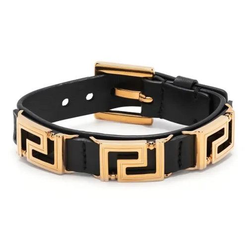 VERSACE Кожа Браслеты Мужские Черные