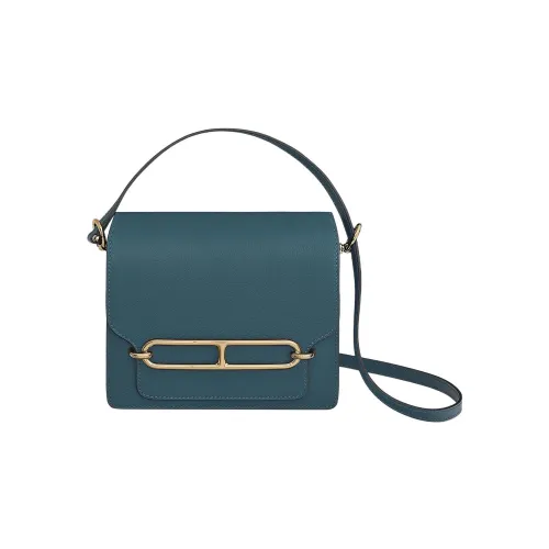 HERMES Roulis Evercolor Телячья кожа Свиной нос Сумка Сумка через плечо Мини Женские 7P BLEU DE Prusse Прусский синий