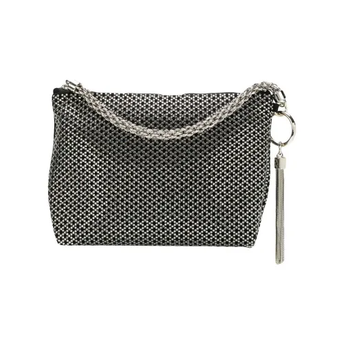 Jimmy Choo Козья кожа с стеклом клатч женский черный серебристый