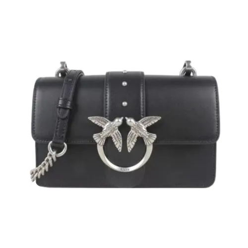 PINKO SIMPLY Коровья кожа Swallow Сумка Сумка через плечо Мини Женская Черная