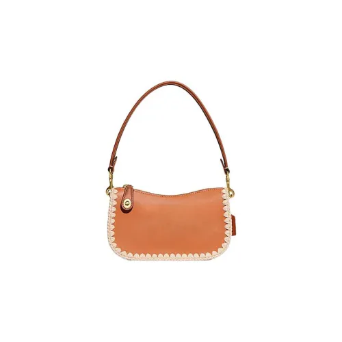 COACH Swinger Сумка из коровьей кожи плечо сумка через плечо женская оранжевая