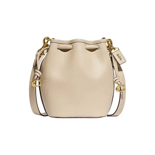 COACH Camila Коровья кожа Ведрообразная сумка Сумка через плечо Маленькая Женский Айвори белый