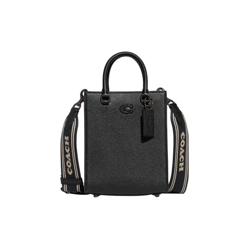 COACH Коровья кожа Тоут Сумка Сумка для покупок Сумка Маленькая Женская Черная