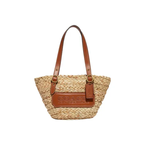 COACH Коровья кожа Тоут Сумка Сумка для покупок Сумка Сумка через плечо Женская Коричневая