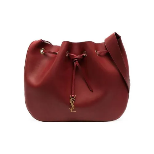 SAINT LAURENT Гладкая Телячья Кожа Хобо Сумка Сумка через плечо Сумка на плечо Большая Женская Красная