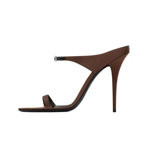 SAINT LAURENT Слипоны 11 см Женские Коричневый