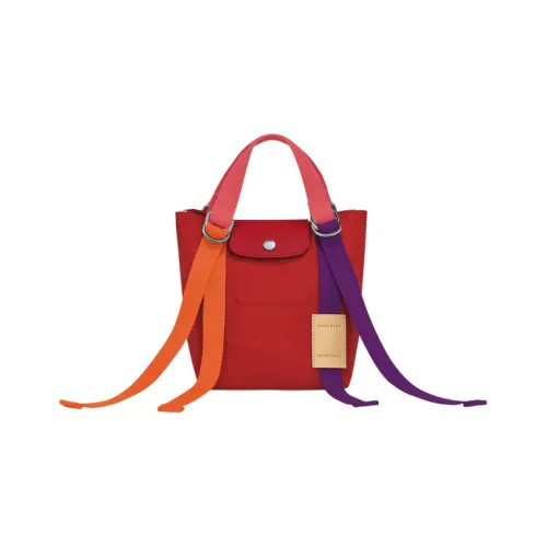 LONGCHAMP Le Pliage RE Play Холст Кожа Комбинированный Холст Сумка через плечо Сумка Маленькая Женская Красная