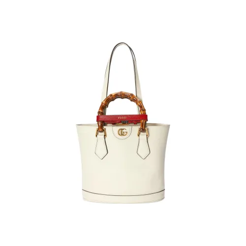 GUCCI Diana Кожа Тоут Сумка Сумка для покупок Сумка Маленькая Женская Белая