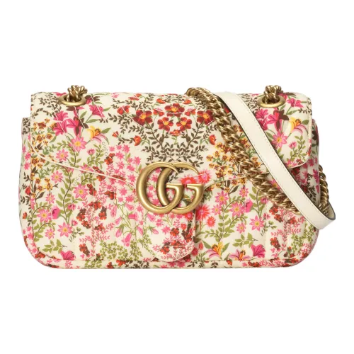 GUCCI GG Marmont Хлопок Сумка Сумка через плечо Сумка через плечо Маленькая Женская Многоцветная
