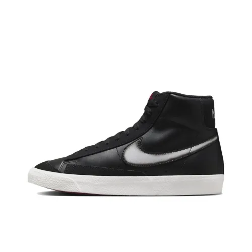 Nike Blazer '77 Устойчивый к истиранию Дышащий MID Скейтбординг Кроссовки Мужские Черный Белый