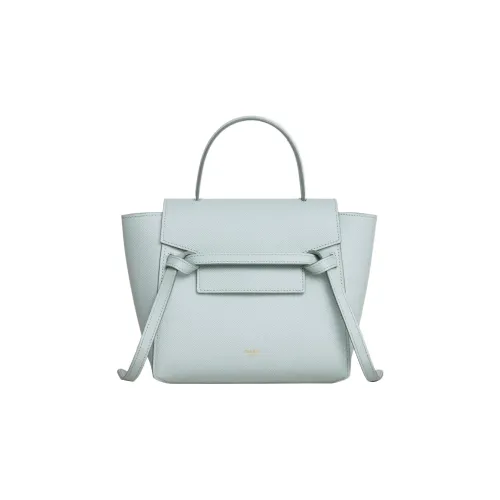 CELINE Рельеф Телячья Кожа Сумка Сумка через плечо Сумка через плечо Бананка Женская Светло-Синий