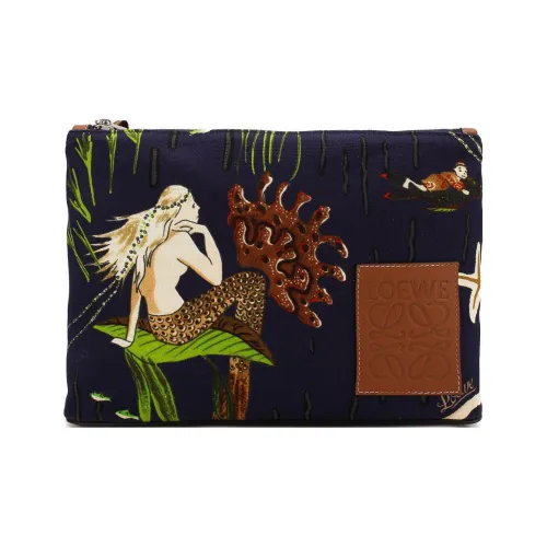 LOEWE Paula's Ibiza 2022 Кожа Клатч Стандартный Женский Темно-синий