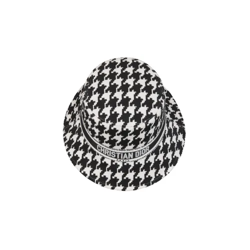 DIOR Cotton Bucket Hats Черный/Белый Женские
