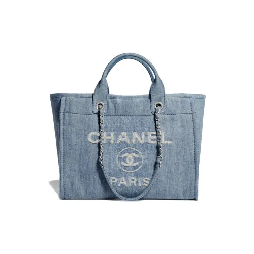 CHANEL Деним БЕACH BAG Тоут Сумка Сумка для покупок Сумка на плечо Сумка большая Женская Синяя