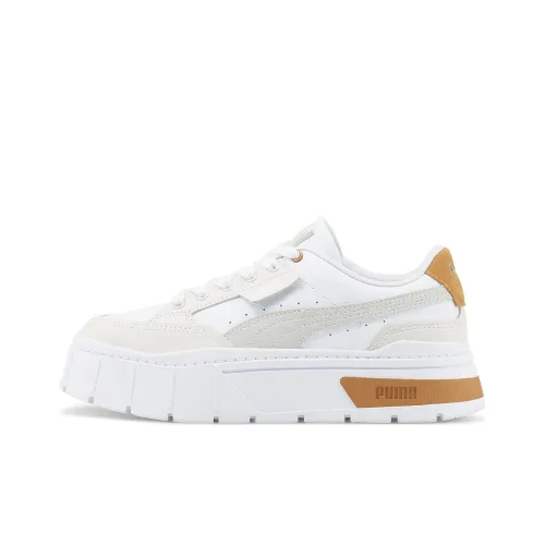 PUMA MAYZE STACK Luxe Low Кроссовки для скейтбординга Женские Белые Серые