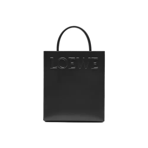 LOEWE Glossy Коровья кожа Тоут Сумка Сумка для покупок Сумка Обычный Женская Черная