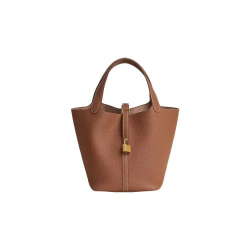 HERMES Picotin Lock Maurice Bullock Кожа Корзинка-сумка Сумка-ведро Сумка 22 Женская 34 Fauve Свет Рыжевато-коричневый