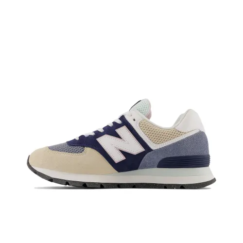 New Balance NB 574 Low Топ Беговые кроссовки Унисекс Бежевый Синий