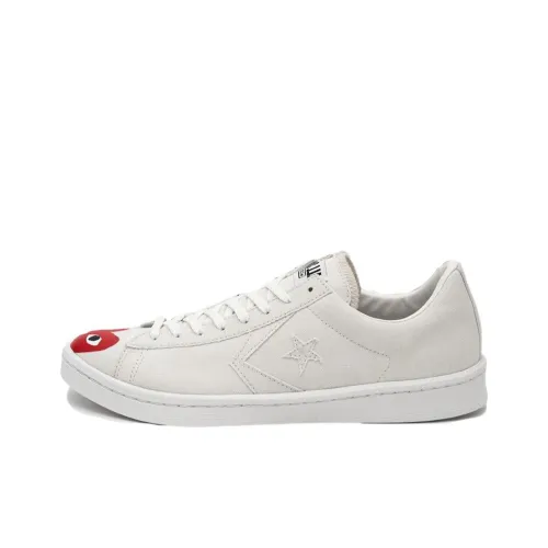 Comme des Garçons PLAY x Converse Pro Leather Устойчивые к истиранию Дышащие Низкие Кроссовки для скейтбординга Унисекс Белый Красный