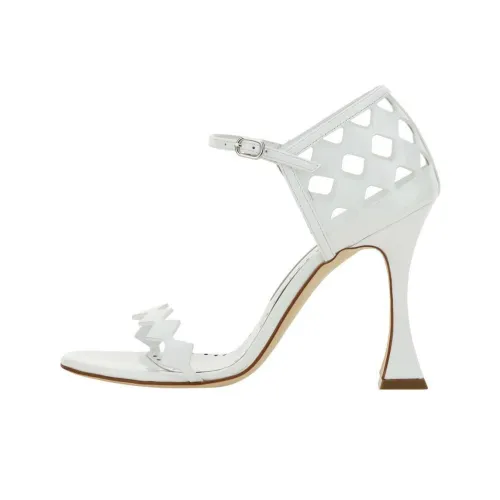 MANOLO BLAHNIK One Ремень Сандалии 10,5 см Женские Белые