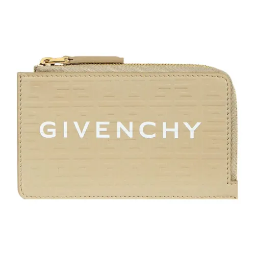 Givenchy Smooth Calfskin Canvas Cardholder Women's Natural Beige