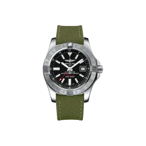 Breitling Avenger Автоматический Механический Часы Мужские 43 мм Черный Циферблат Корпус из Нержавеющей Стали Тканевый Ремешок