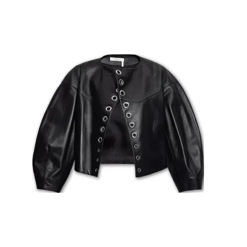Chloe SS23 Кожа Куртка Куртка Женские Черный