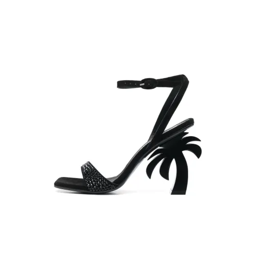 PALM ANGELS One Ремешок Сандалии 10 см Женские Черные