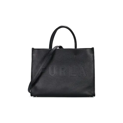 Furla Сумка Tote из крупнозернистой текстуры коровьей кожи сумка для покупок сумка через плечо сумка среднего размера женская черная
