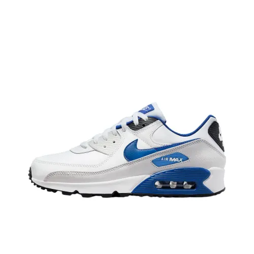 Nike Air Max 90 Устойчивый к истиранию Дышащий Низкий Топ Casual Мужской Белый Синий