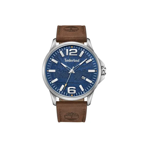 Timberland Bernardston Collection Мужские часы Кварцевый механизм Кожаный ремешок 45 мм Синий циферблат