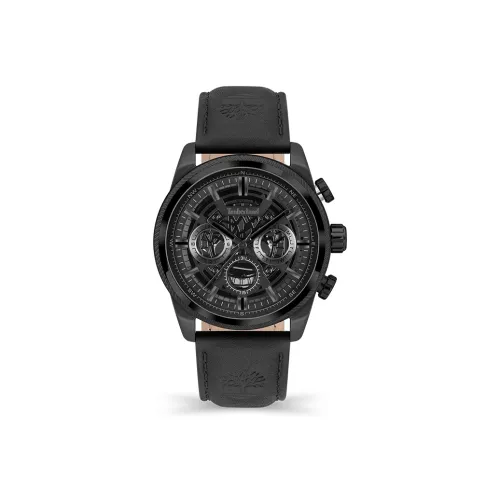 Timberland Hadlock Collection Мужские часы Кварцевый механизм Кожаный ремешок 46 мм Черный циферблат