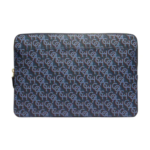 COACH Canvas Кожаный клатч с вставками сумка для ноутбука женская синий